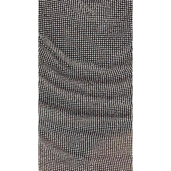 Rhinestone Chainmail Side Slit Sexy Mini Dress Silver & Black Party Size S/M - Picture 3 of 16